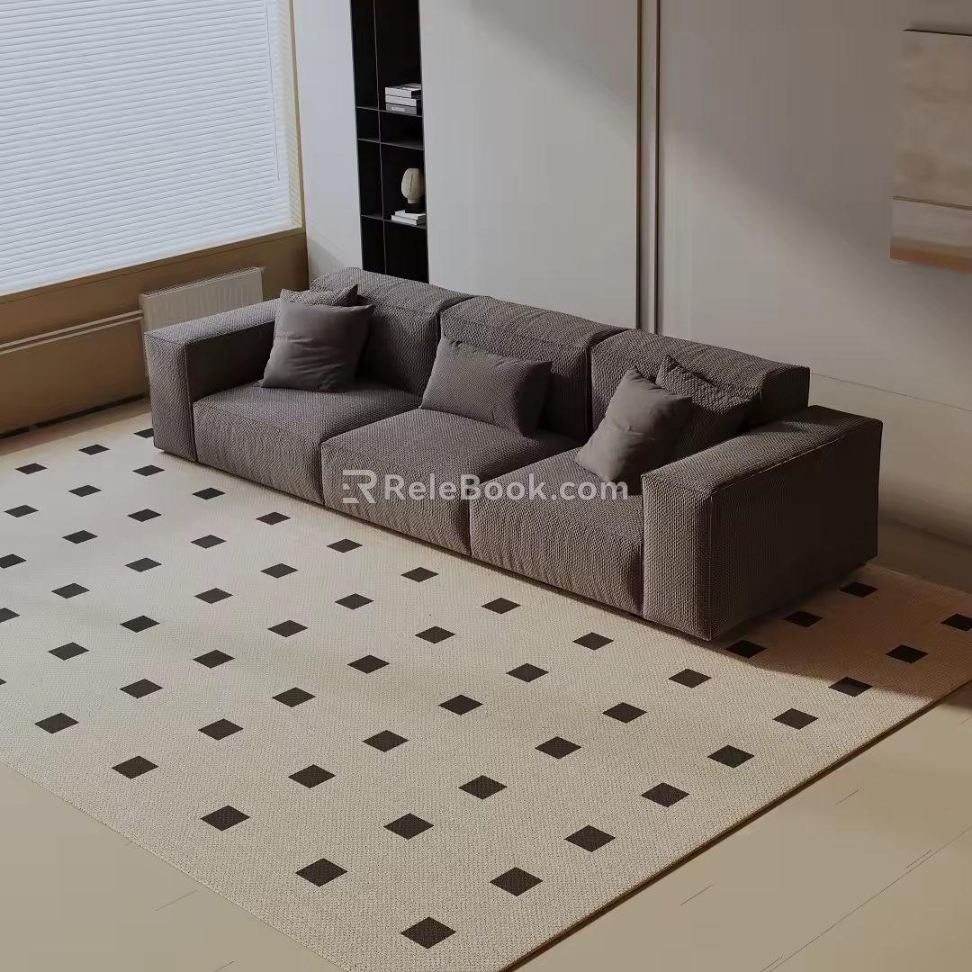 Modern three-seat sofa 3d model