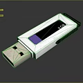 White USB Flash Drive With Black Accent Blue Stripe And 8GB Capacity