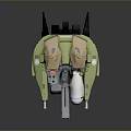 Turret Turntable Railgun Sci-fi Tower Defense Game Tower Defense Sci-fi Turret Game Turret Game Battery 3d model