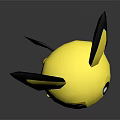 Cute Yellow Game Movie Character With Big Black Ears And Pink Cheeks