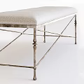 Stylish Modern Stool With Metal Frame And Upholstered Seat For Home Interior Decor