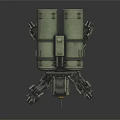 Futuristic Multi Legged Mechanical Robot With Green Armor And Cylindrical Structure 3d model