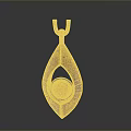Wooden Decorative Pendant With Teardrop Shape And Red Sphere Center
