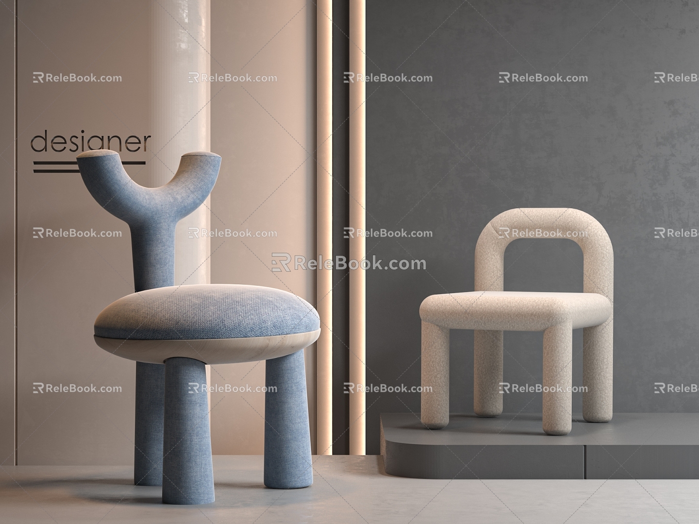 Modern children's chair 3d model