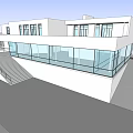 Modern Single Family House With Large Glass Walls And White Exterior Design