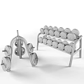 Technogym Dumbbells With Metal Rack For Home Gym Fitness Training Equipment