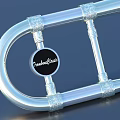 Shiny Silver Trombone Musical Instrument for Professional Performance and Band Use