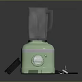 Green Electric Blender With Transparent Cup Knob Control And Power Cord