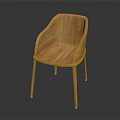 Sleek Modern Wooden Leisure Chair With Curved Backrest And Slim Legs Design