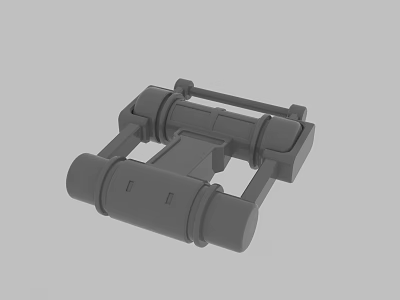 Industrial Mechanical Component With Cylindrical Structures And Rectangular Connecting Parts 3d model