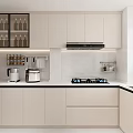 Modern Kitchen With White Cabinets Marble Countertops And Window View Appliances 3d model