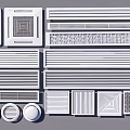 Air Conditioner Air Vents With Various Designs And Modern Grille Patterns