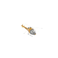Modern Yellow Uber Helicopter Featuring Transparent Cockpit And Landing Gear