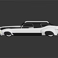 Classic Black And White Vintage Car With Roof Rack And Retro Design