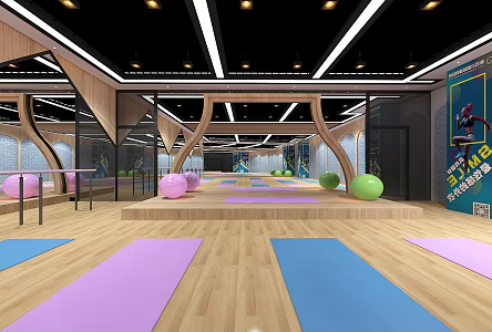 Modern Yoga Room 3d model