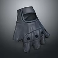 Gray Five-Fingered Daily Use Glove Featuring Black Dots And Practical Design