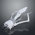 Futuristic White 3D Model With Streamlined Mechanical Structure And Geometric Shapes 3d model