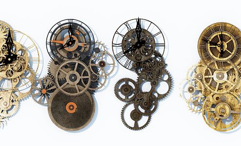 Modern Gear Clock 3d model