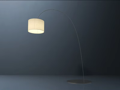 Modern Arched Floor Lamp With White Lampshade And Metal Base For Home Lighting 3d model