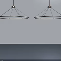 Elegant Swing Door Design With Two Hanging Pendant Lights And Shadow Effects 3d model