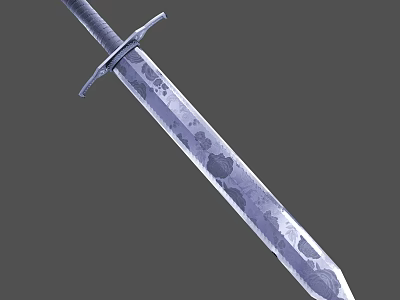 Decorative Steel Sword With Intricate Floral Engravings And Classic Design 3d model