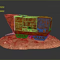 Red Weathered Tank Model Featuring Detailed Design On Red Stone Base