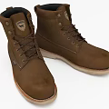 Brown Leather Work Boots With Durable Laces And Lightweight Sole And Classic Logo Design