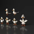 Duck Q version cartoon duck white duck cute duck cartoon anthropomorphic cartoon animal character cartoon material cartoon elements 3d model