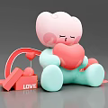 Spring Meichen Spring IP Cartoon Image Cartoon Flower Love Activity Props Internet Celebrum Pin-Cards Outdoor Devices Air Model Pin-Cards 3d model
