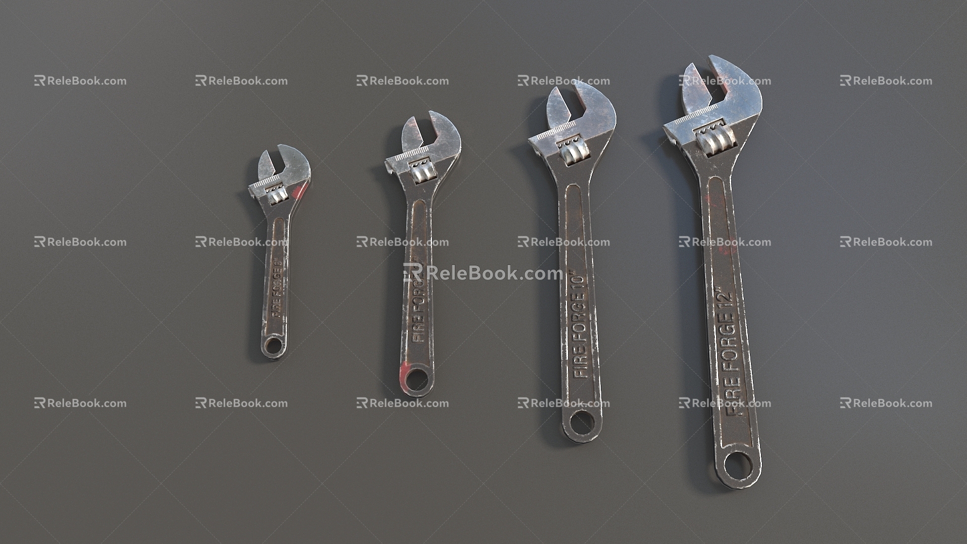 Adjustable Wrench Spanner Spanner Universal Wrench Hardware Tools Low Face Number Low Mold Simple Mold Game Sub-era Film and Television Super Realistic 3d model