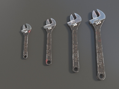 Adjustable Wrench Spanner Universal Wrench Hardware Tools Low Face Number Low Mold Simple Mold Game Sub-era Film and Television Super Realistic 3d model