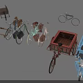 Vintage and Modern Bicycles Tricycles and Carts Assorted Transportation