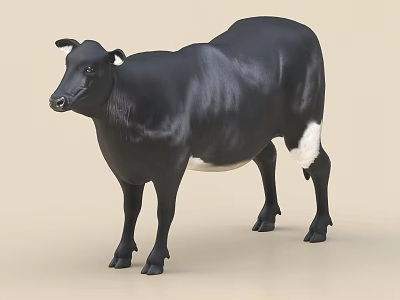 3D Rendered Black Cow With White Patches Full Body View 3d model 3D Rendered Black Cow With White Patches Full Body View 3d model