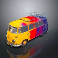minibus minivan driverless bus school bus van box car 3d model