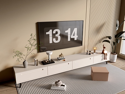 Modern Cream Style TV Cabinet Whole Cabinet Sideboard Cabinet Balcony Cabinet Storage Cabinet Entrance Cabinet 3d model