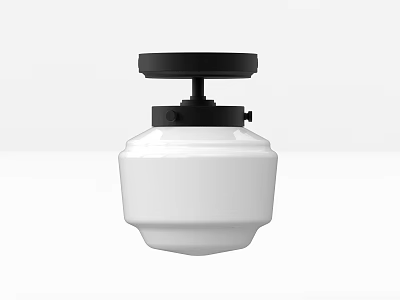 Modern Minimalist Ceiling Light With White Body Black Top Sleek Design For Interior Spaces 3d model