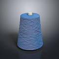 Blue Cone Shaped Sewing Thread Spool With White Top For Household Use 3d model