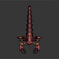 3D Rendered Scorpion With Vibrant Red And Orange Exoskeleton And Glowing Eyes