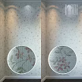 Decorative Wall Component with Floral Pattern and Textured Surface for Home Decoration 3d model