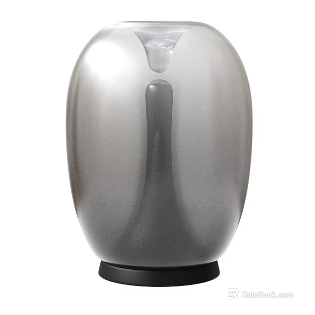 Sleek Silver Modern Table Lamp With Smooth Surface And Black Base 3d model