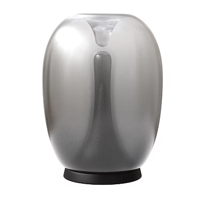Sleek Silver Modern Table Lamp With Smooth Surface And Black Base 3d model