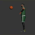 Man in Boston Celtics Green Jersey Number 7 Holding Basketball with Arms Extended