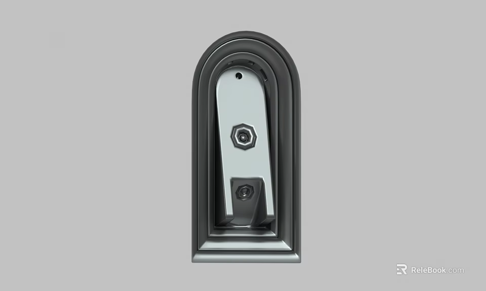 Modern Door Lock Hardware With Black Frame Silver Body And Knob Design 3d model 