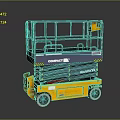 Yellow And Blue Compact Haulotte Mobile Scissor Lift With Elevated Work Platform And Guardrails