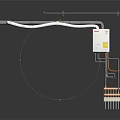 Household Electrical Device With Wall Mounted Metal Tube White Control Box And Multiple Ports