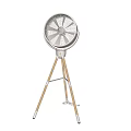 Modern White Cooling Fans with Wooden Tripod Base for Home Use