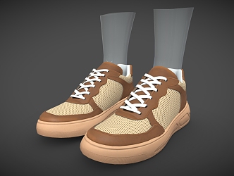 Skateboard sneaker canvas sneaker leather shoes 3d model