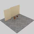 Modern Brown Leather Dining Chairs With Curved Backrest And Metal Frame