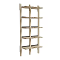 Modern Wooden Shelving Units With Multi Layer Open Storage Racks Design 3d model