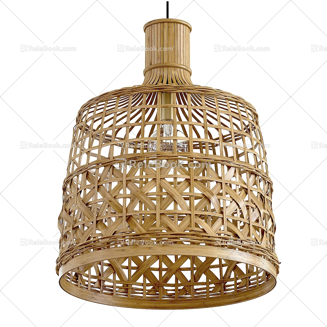 Japanese-style rattan chandelier model